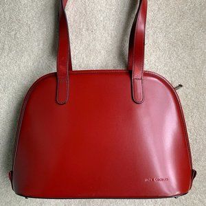 Jack Georges classic zip top red handbag